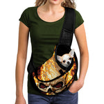 Burning Skull Print Pet Sling Carrier