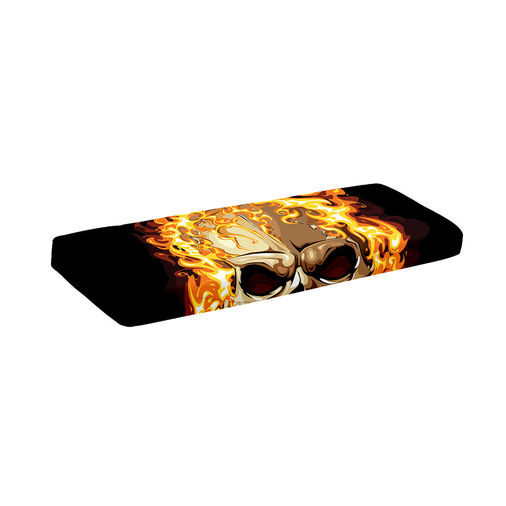 Burning Skull Print Piano Keyboard Cover