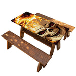 Burning Skull Print Picnic Table Cover