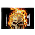 Burning Skull Print Placemat
