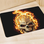 Burning Skull Print Polyester Doormat