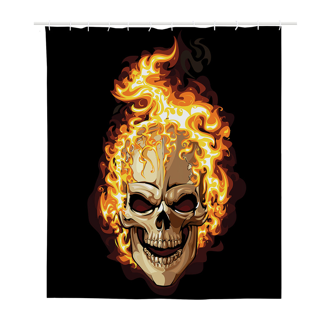 Burning Skull Print Polyester Shower Curtain