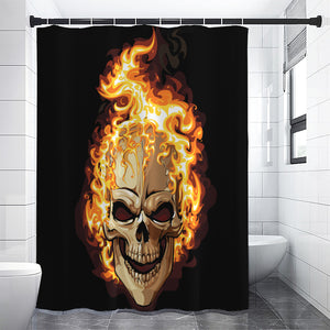 Burning Skull Print Premium Shower Curtain