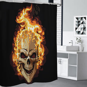 Burning Skull Print Premium Shower Curtain