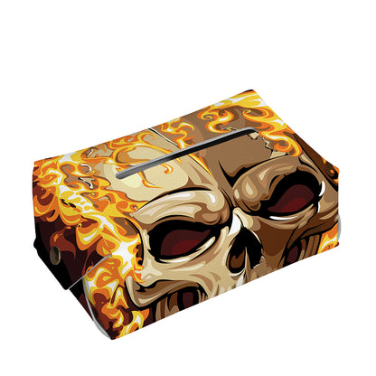 Burning Skull Print Rectangle Tissue Box Cover