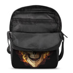 Burning Skull Print Rectangular Crossbody Bag