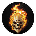 Burning Skull Print Round Blanket