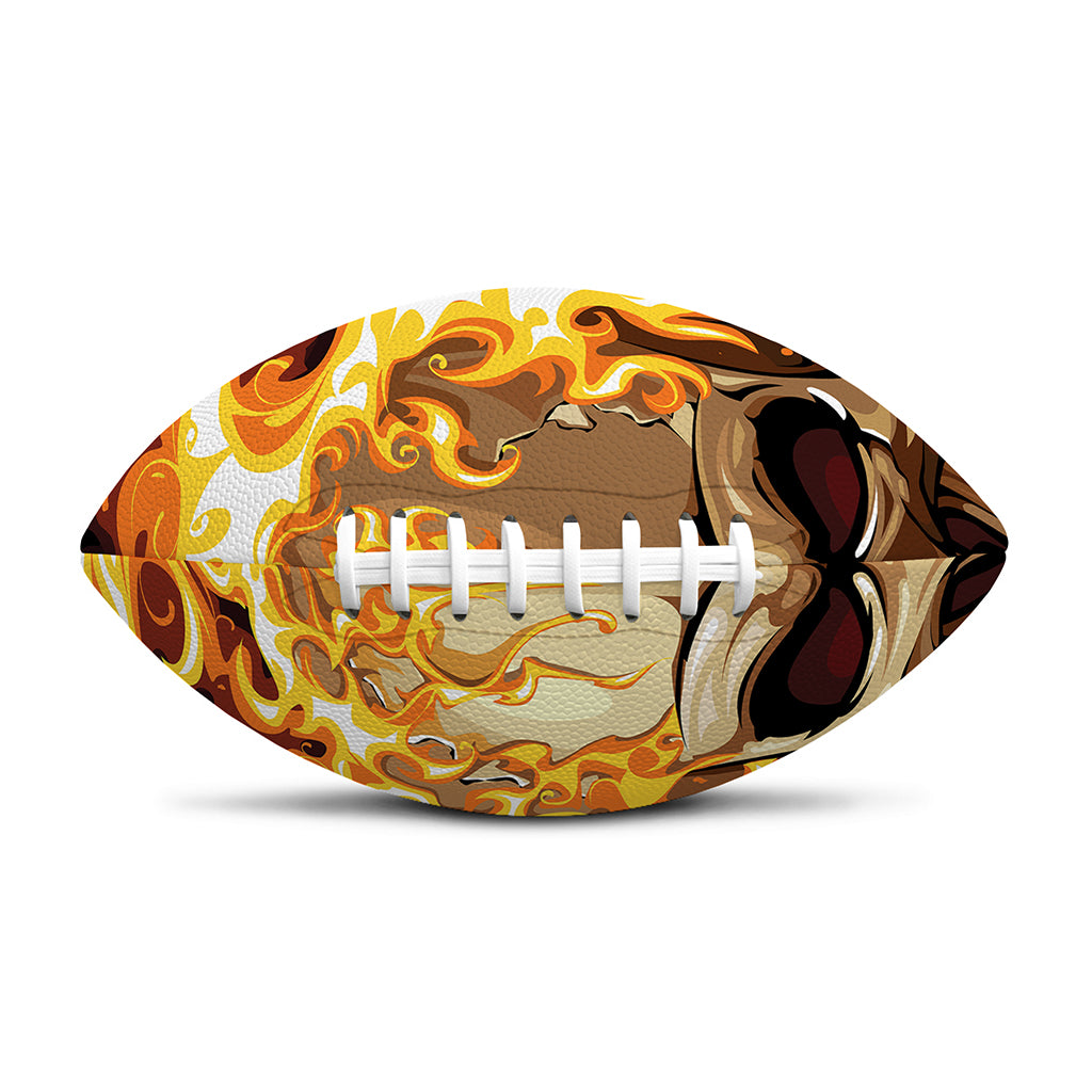 Burning Skull Print Rugby Ball