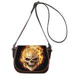 Burning Skull Print Saddle Bag