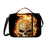 Burning Skull Print Shoulder Strap Bible Bag