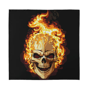 Burning Skull Print Silk Bandana