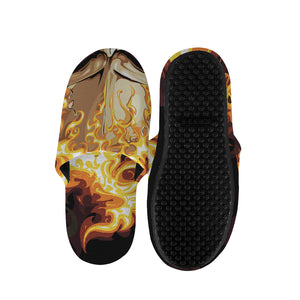 Burning Skull Print Slippers