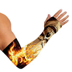 Burning Skull Print Sun Protection Arm Sleeves
