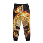 Burning Skull Print Sweatpants