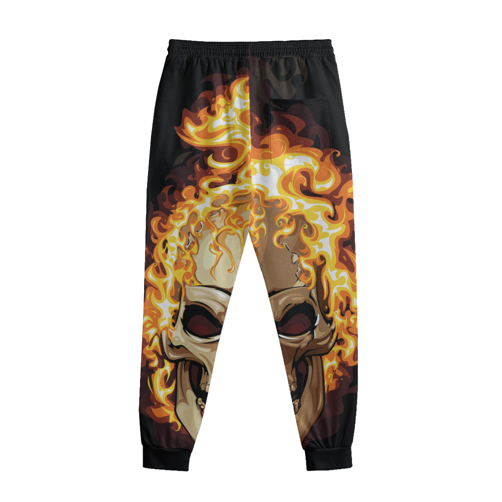 Burning Skull Print Sweatpants