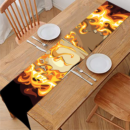 Burning Skull Print Table Runner