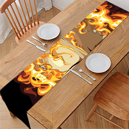 Burning Skull Print Table Runner