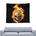 Burning Skull Print Tapestry