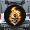 Burning Skull Print Tire Cover With Camera Hole