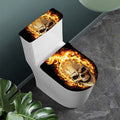Burning Skull Print Toilet Lid And Tank Cover Set