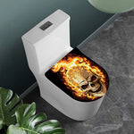 Burning Skull Print Toilet Lid Cover