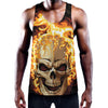 Burning Skull Print Training Tank Top