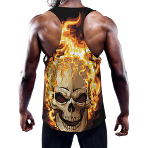 Burning Skull Print Training Tank Top