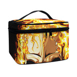 Burning Skull Print Travel Makeup Bag