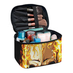 Burning Skull Print Travel Makeup Bag