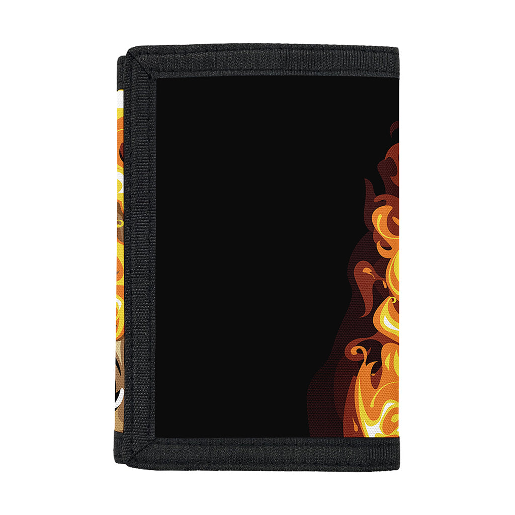 Burning Skull Print Trifold Wallet