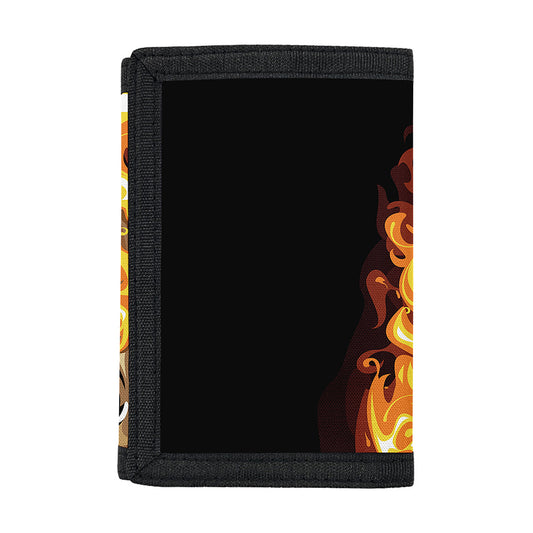 Burning Skull Print Trifold Wallet