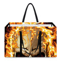 Burning Skull Print Utility Tote Bag
