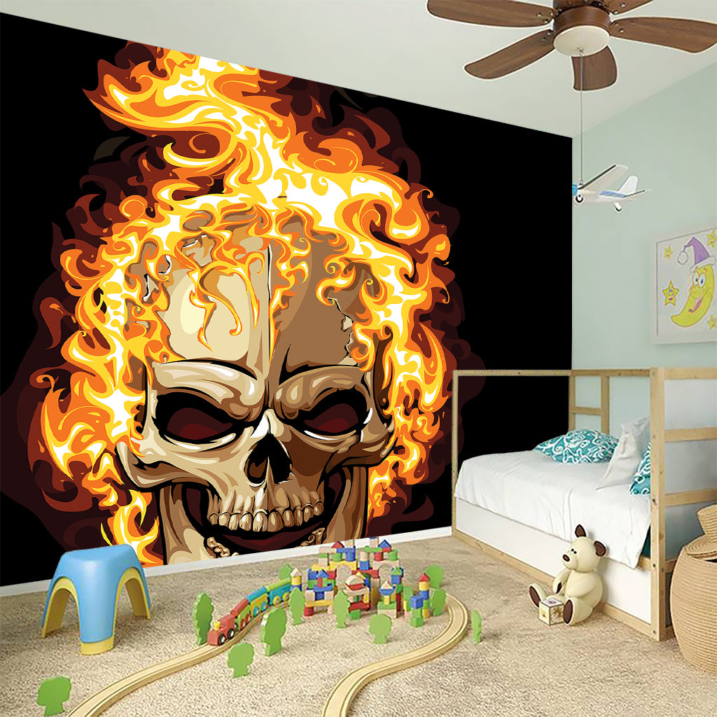 Burning Skull Print Wall Sticker