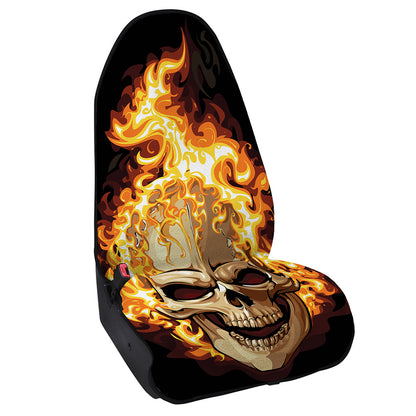 Burning Skull Print Waterproof Car Seat Cover