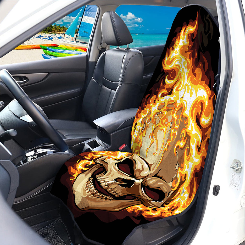 Burning Skull Print Waterproof Car Seat Cover