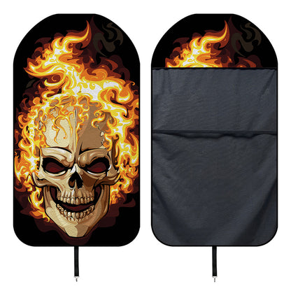 Burning Skull Print Waterproof Car Seat Cover