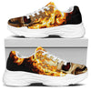 Burning Skull Print White Chunky Shoes