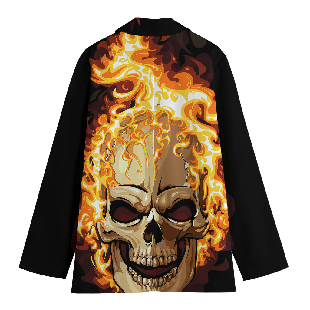 Burning Skull Print Women's Blazer