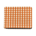 Burnt Orange And White Check Print Bifold Wallet