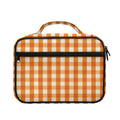 Burnt Orange And White Check Print Briefcase Bible Bag