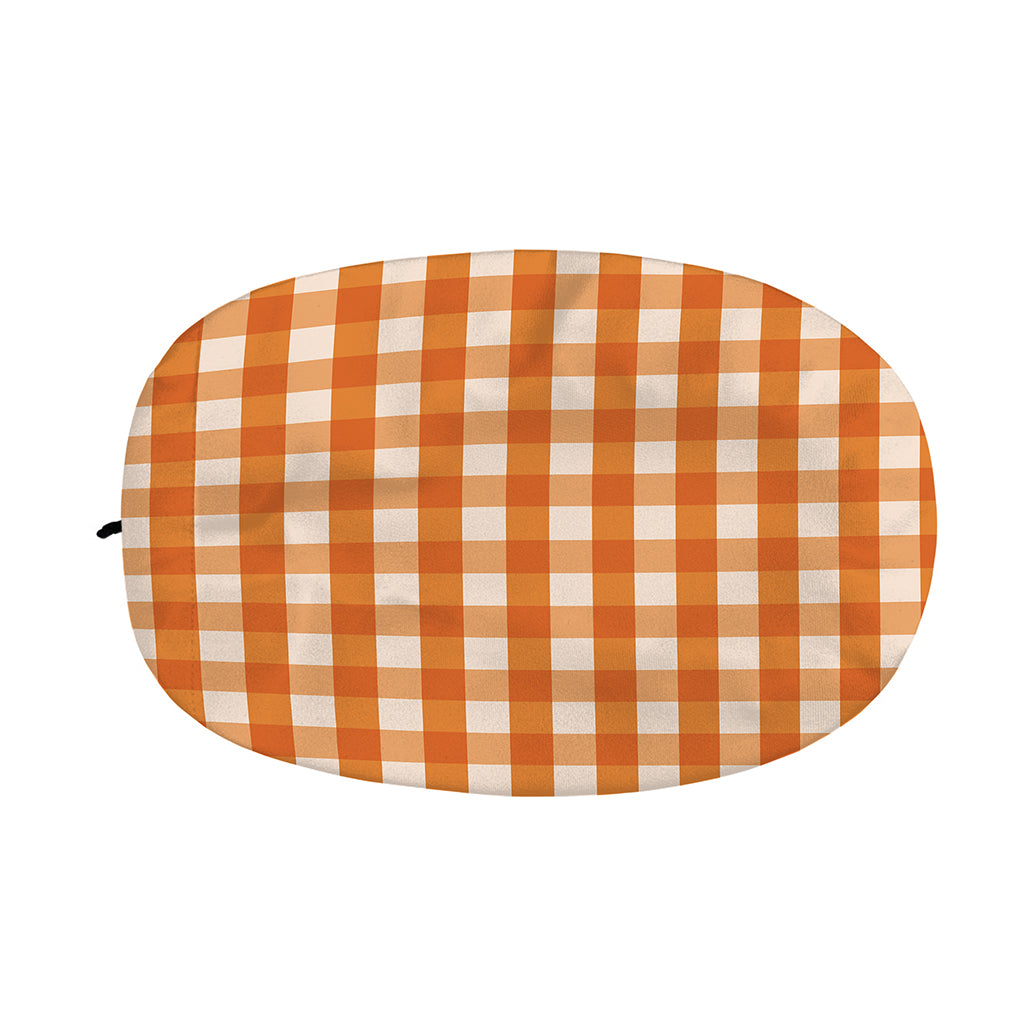 Burnt Orange And White Check Print Car Side Mirror Covers