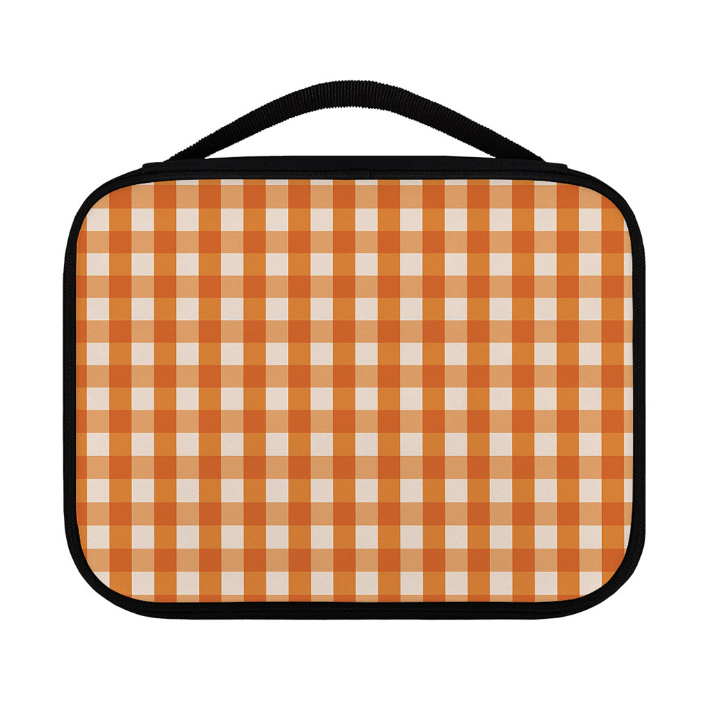 Burnt Orange And White Check Print Classic Bible Case