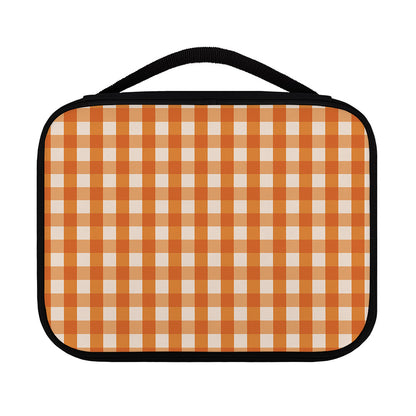 Burnt Orange And White Check Print Classic Bible Case