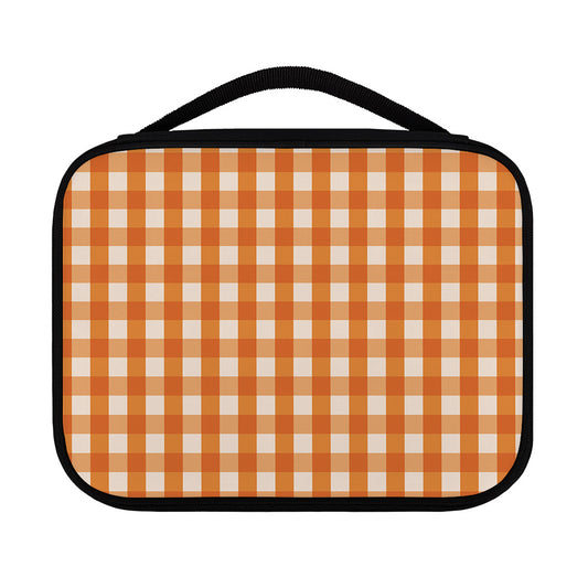 Burnt Orange And White Check Print Classic Bible Case
