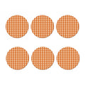 Burnt Orange And White Check Print Coaster Set