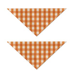 Burnt Orange And White Check Print Dog Bandana