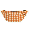 Burnt Orange And White Check Print Fanny Pack