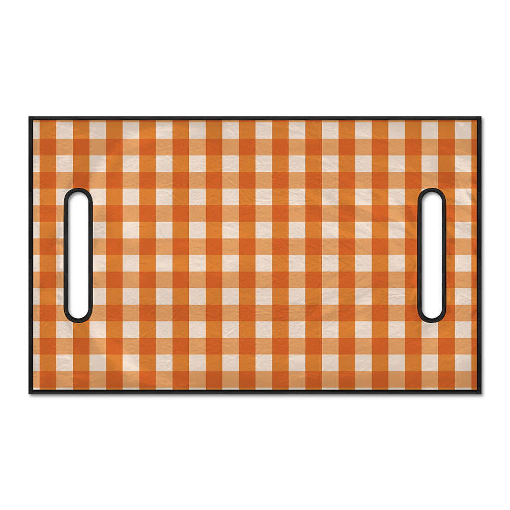 Burnt Orange And White Check Print Golf Cart Seat Cover