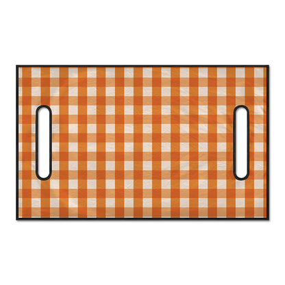 Burnt Orange And White Check Print Golf Cart Seat Cover