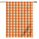 Burnt Orange And White Check Print House Flag